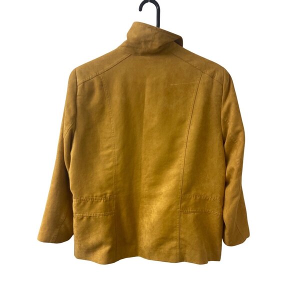 Allison Daley Womens Yellow Faux Suede Zip Jacket With Pockets Size 16 - Picture 10 of 10